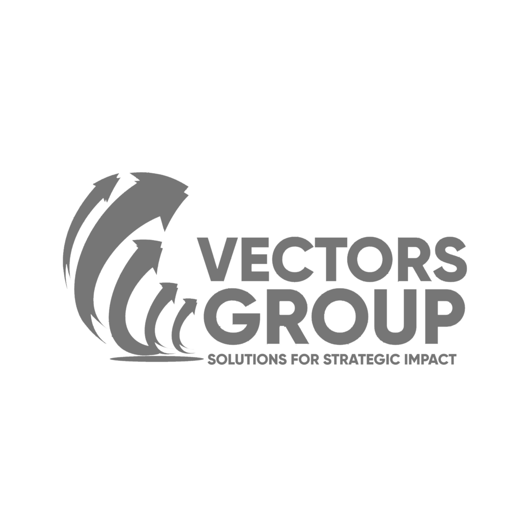 The logo of Vector Group in Greyscale for presenting In a gallery.