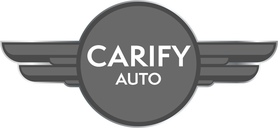 The logo of Carify Auto in Greyscale for presenting In a gallery.